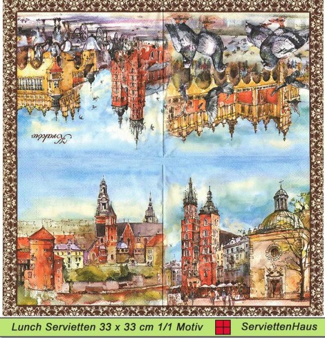 Polen - Krakau - 1 Lunch Serviette - halbes Motiv
